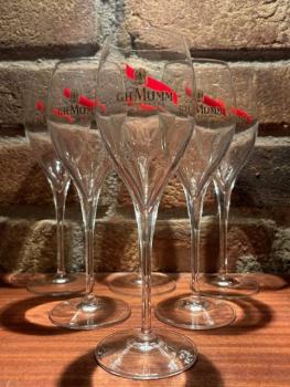 6x G. H. Mumm Cordon Rouge Gläser