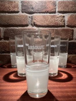 6x Absolut Glas 0,33l Frosted Vodka Longdrink Cocktail Gläser geeicht für Gastro und Bar