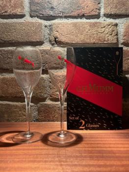 2x G. H. Mumm Cordon Rouge Gläser